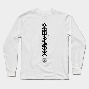 ODIN'S SPEAR - Black Bind Rune Design INK SPLAT Long Sleeve T-Shirt